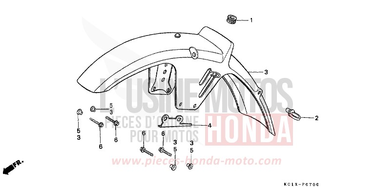KOTFLUEGEL, VORNE von CB1300 Super Bold'or ABS PLEIADES SILVER METALLIC-U (NH104MU) von 1982